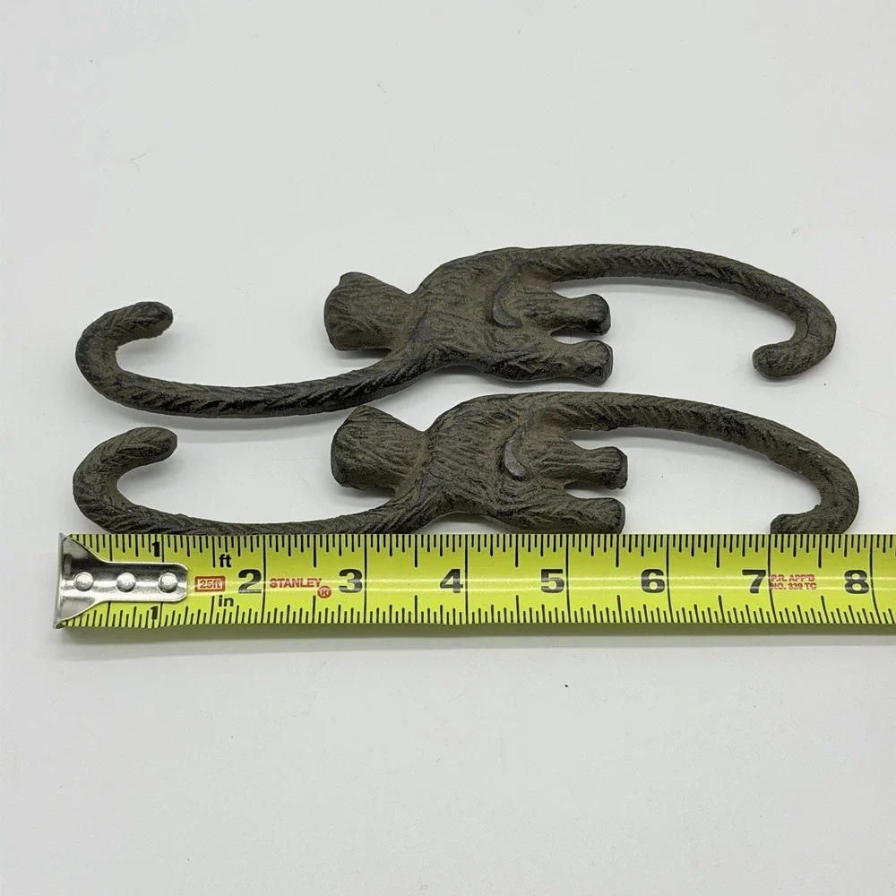 Cast Iron Plant Hangers Monkey Hook Set of‎ 2 Brown 8
